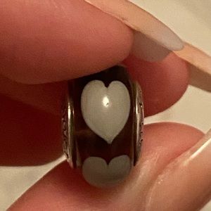 Pandora white hearts murano charm
